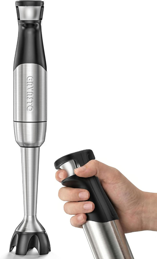 Smart Immersion Blender, Hand Blender with Variable Telescopic Blending Rod & Stepless Speed Control, Powerful Handheld Blender with Smart Overload Protection for Smoothies, Puree, Baby Food