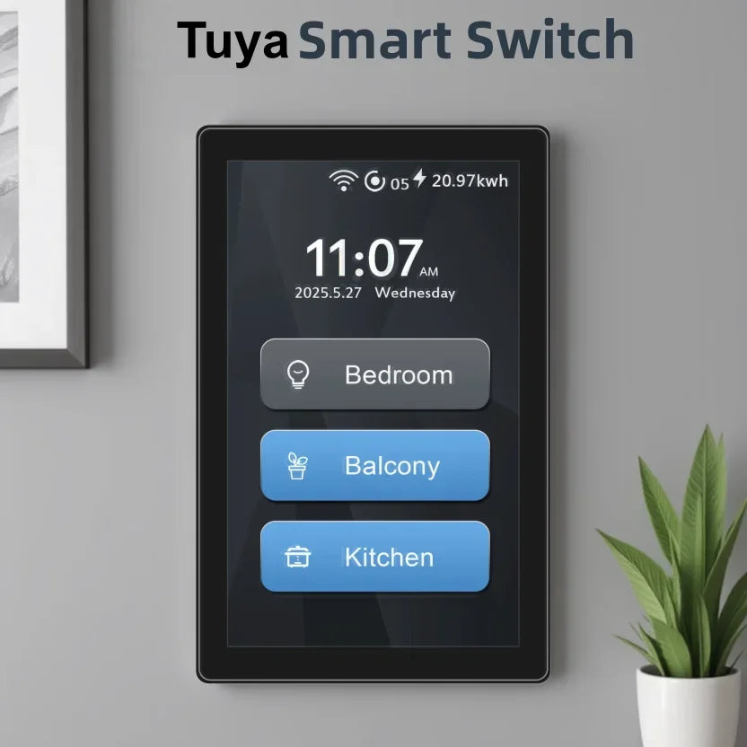 Us Smart Wifi Switches Tuya Eu 4X4 Luxury Zigbee Switch Diy Name Display Smart Home Automation and Smart Home Systems