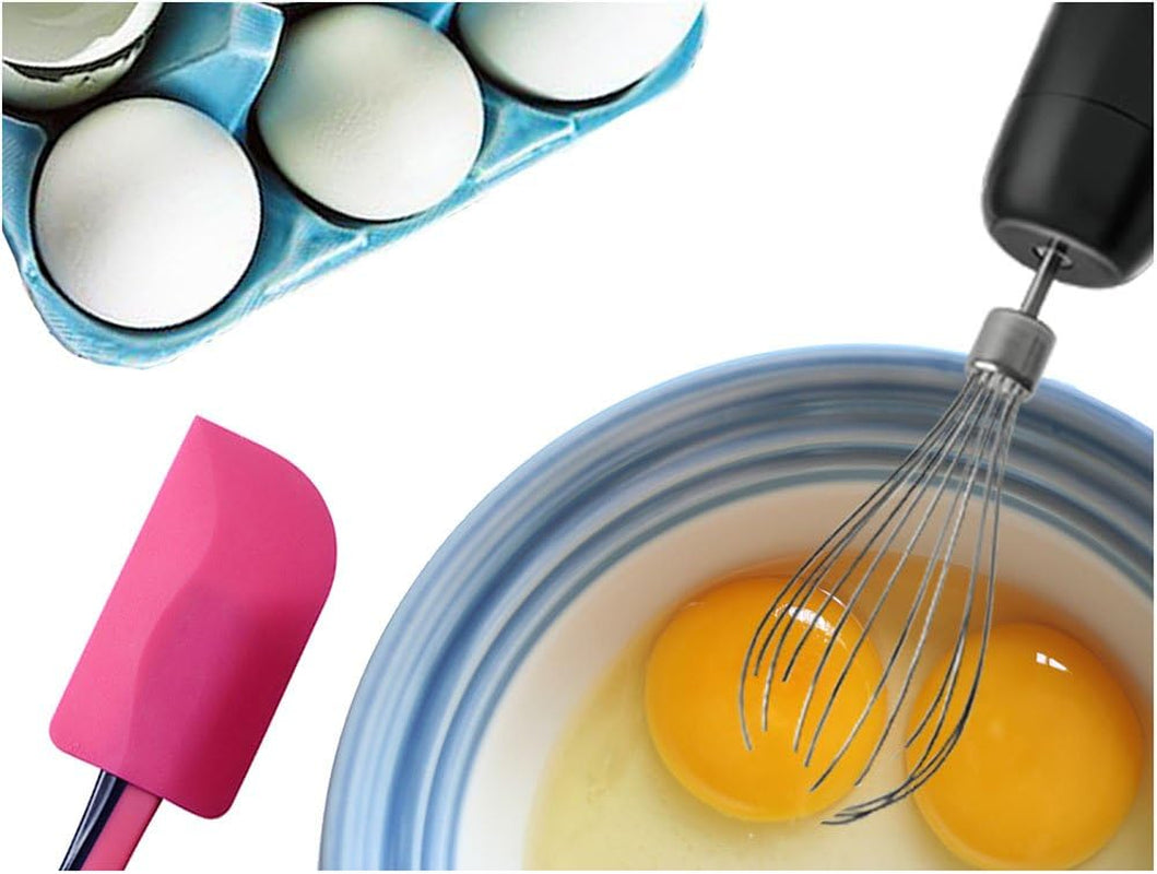 Hand Blender with Egg Whisk, Powerful 300-Watt Stick Blender, Hand Mixer Set Stainless Steel Shaft & Blades, Black Handheld Blender with Ergonomic Handle (Without Chopper)