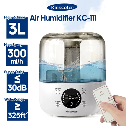 3L Air Humidifier Professional Large Capacity Home Humidifier Plant Mist Aroma Diffuser with Remote Control Timer