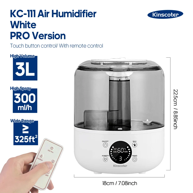 3L Air Humidifier Professional Large Capacity Home Humidifier Plant Mist Aroma Diffuser with Remote Control Timer