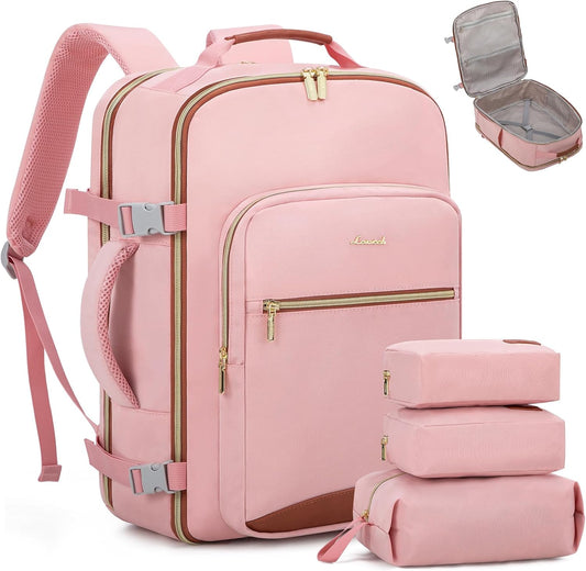40L Travel Backpack Flight Approved Carry on Backpack,3 Packing Cubes,Waterproof Personal Item Travel Bag,Tsa Carry on Luggage Suitcase Travel Essentials,Gifts for Women & Men,Fits 17" Laptop