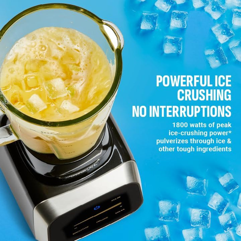 Smart Pro Blender, BL6018, Smart Sensing Technology for Smooth Blends, Frappés, Salsas, 1800 Watts & 68 Oz. Glass Pitcher
