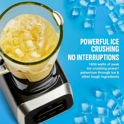 Smart Pro Blender, BL6018, Smart Sensing Technology for Smooth Blends, Frappés, Salsas, 1800 Watts & 68 Oz. Glass Pitcher
