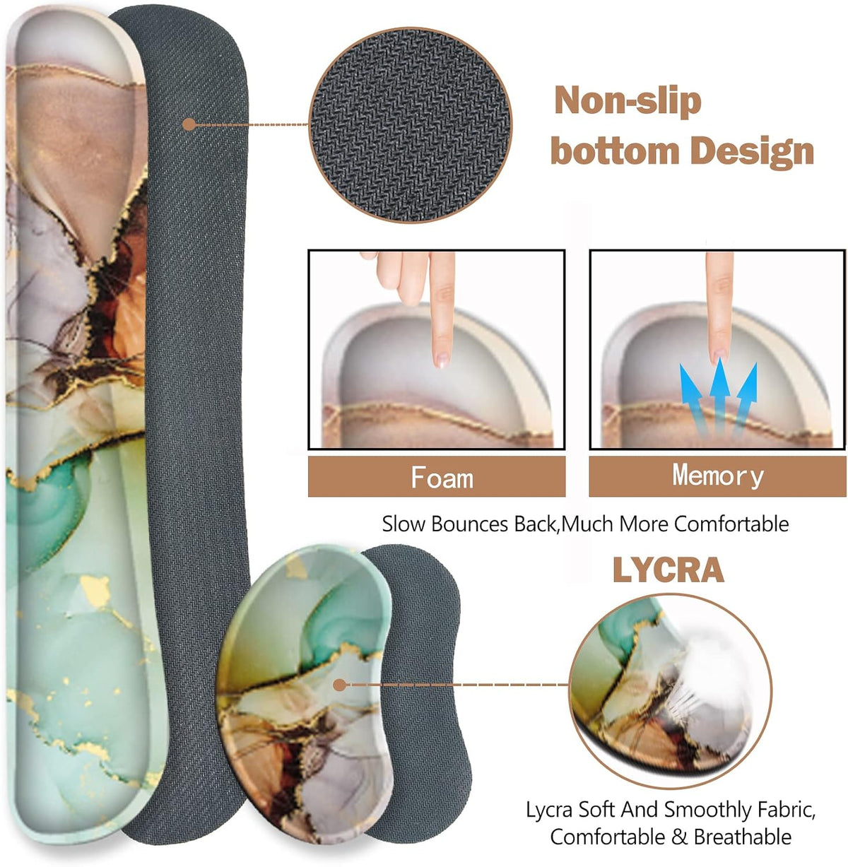 Large Gaming Mouse Pad, Keyboard Wrist Rest Pad & Wrist Support Mousepad Set