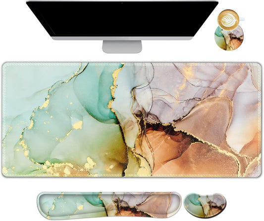 Large Gaming Mouse Pad, Keyboard Wrist Rest Pad & Wrist Support Mousepad Set
