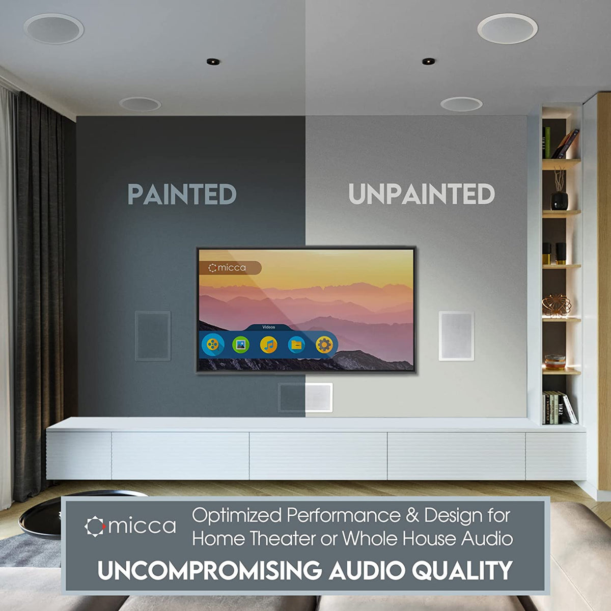 M-6S 6.5-Inch 2-Way In-Wall/Ceiling Speaker, Each, Paintable, White