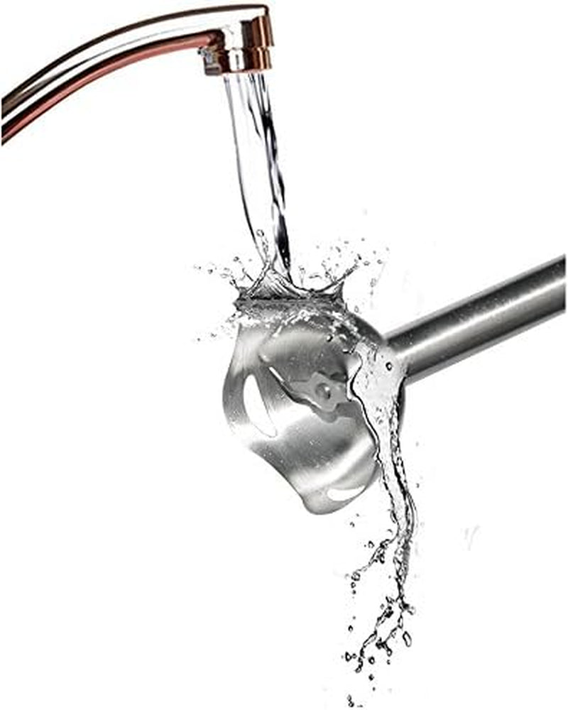 Hand Blender with Egg Whisk, Powerful 300-Watt Stick Blender, Hand Mixer Set Stainless Steel Shaft & Blades, Black Handheld Blender with Ergonomic Handle (Without Chopper)