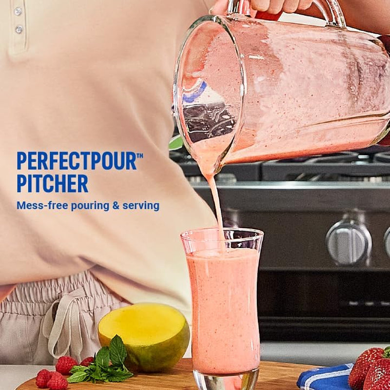 Smart Pro Blender, BL6018, Smart Sensing Technology for Smooth Blends, Frappés, Salsas, 1800 Watts & 68 Oz. Glass Pitcher