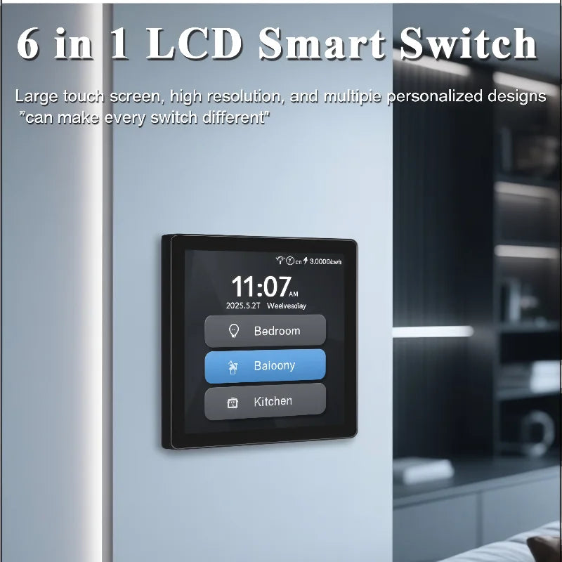 Us Smart Wifi Switches Tuya Eu 4X4 Luxury Zigbee Switch Diy Name Display Smart Home Automation and Smart Home Systems