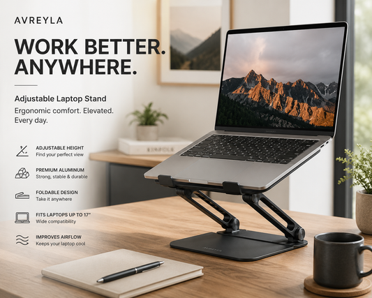 Adjustable Aluminum Laptop Stand for MacBook & Laptops