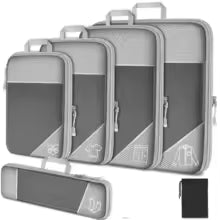 Compression Packing Cubes for Travel – 6-Piece Expandable Set