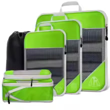 Compression Packing Cubes for Travel – 6-Piece Expandable Set