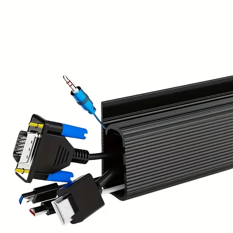 Under-Desk Cable Organizer 40Cm Self-Adhesive Cable Management Cables Raceway for Home and Office