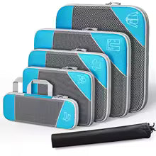 Compression Packing Cubes for Travel – 6-Piece Expandable Set