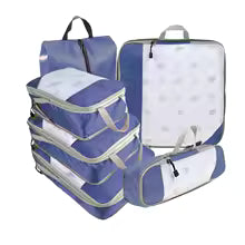 Compression Packing Cubes for Travel – 6-Piece Expandable Set