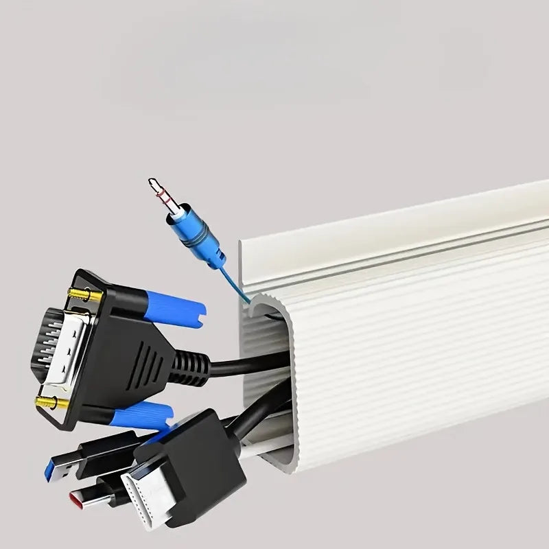 Under-Desk Cable Organizer 40Cm Self-Adhesive Cable Management Cables Raceway for Home and Office