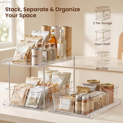 Bathroom under Sink Organizers and Storage, 2 Tier, 3 Packs