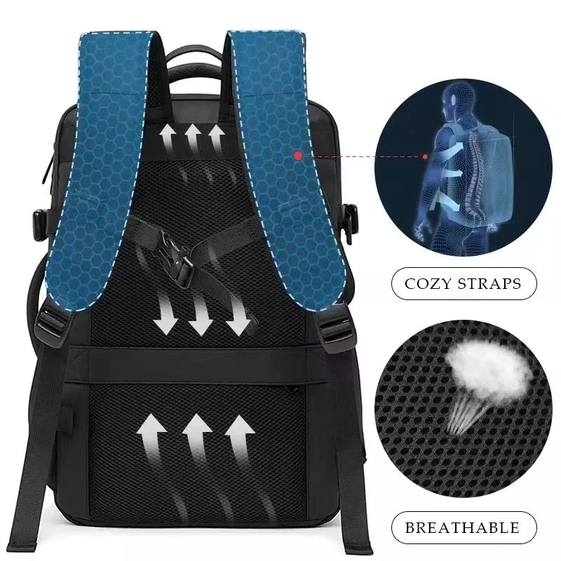 Expandable Men'S Backpack Waterproof 17.3 in Laptop Backpack Man Large Capacity Hiking Travel Bag Male Backpacks for Men