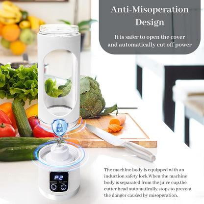 15Oz Portable Personal Size Blender, Cordless Mini Blender for Shakes & Smoothies, USB-C Rechargeable, BPA Free Travel Juicer, Powerful Blending Suit in Office/Home/Gym