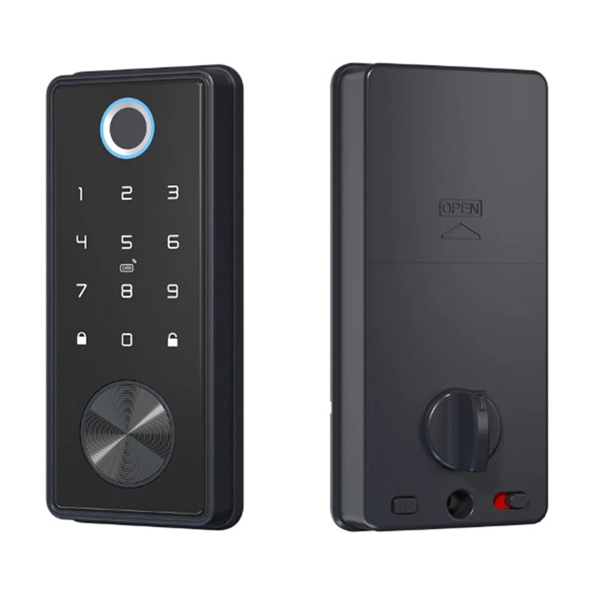 Black TT Lock Deadbolt Ttlock APP Door Lock Smart Card Electronic for Security Mortise Smart Home ,Integrated Smart Home