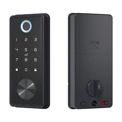 Black TT Lock Deadbolt Ttlock APP Door Lock Smart Card Electronic for Security Mortise Smart Home ,Integrated Smart Home