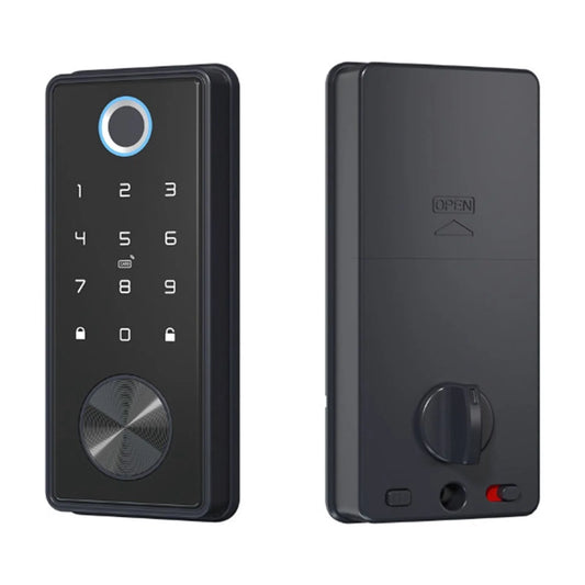 Black TT Lock Deadbolt Ttlock APP Door Lock Smart Card Electronic for Security Mortise Smart Home ,Integrated Smart Home