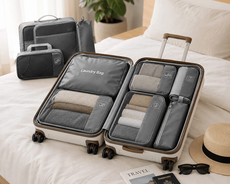Compression Packing Cubes for Travel – 6-Piece Expandable Set - Avreyla