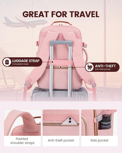 40L Travel Backpack Flight Approved Carry on Backpack,3 Packing Cubes,Waterproof Personal Item Travel Bag,Tsa Carry on Luggage Suitcase Travel Essentials,Gifts for Women & Men,Fits 17" Laptop