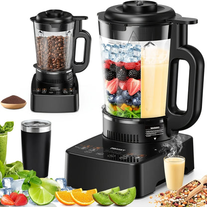 2400W Heating Blender 25000 RPM Heavy Duty Auto Clean Professional Blender for Smoothies Soups 55Oz Glass Jar&A To-Go Cup