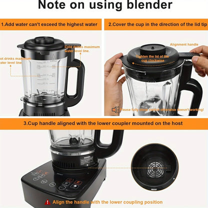 2400W Heating Blender 25000 RPM Heavy Duty Auto Clean Professional Blender for Smoothies Soups 55Oz Glass Jar&A To-Go Cup