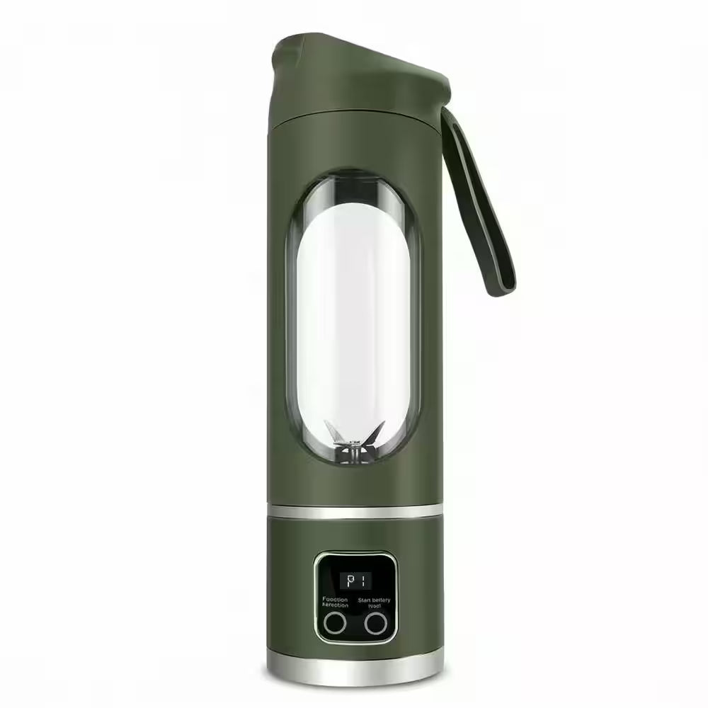 Green 500ML ABS Stainless Steel Portable Blender Personal Juicer Cup 12 Blades for Smoothies Shakes