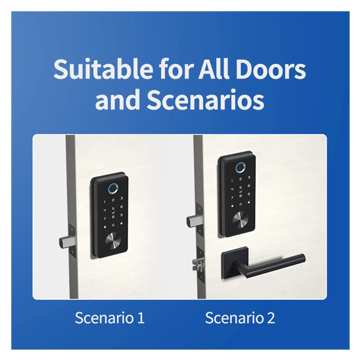 Black TT Lock Deadbolt Ttlock APP Door Lock Smart Card Electronic for Security Mortise Smart Home ,Integrated Smart Home