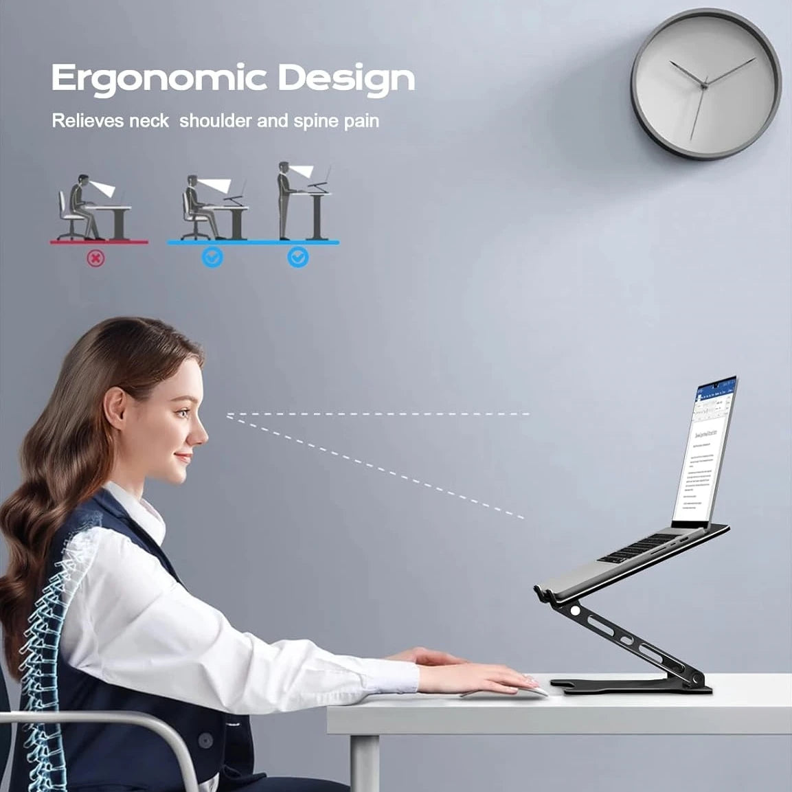 Phone Tablet Stand Adjustable Aluminum Alloy Laptop Tablet up to 17" Laptop Portable Folding Stand Cooling Stand Support