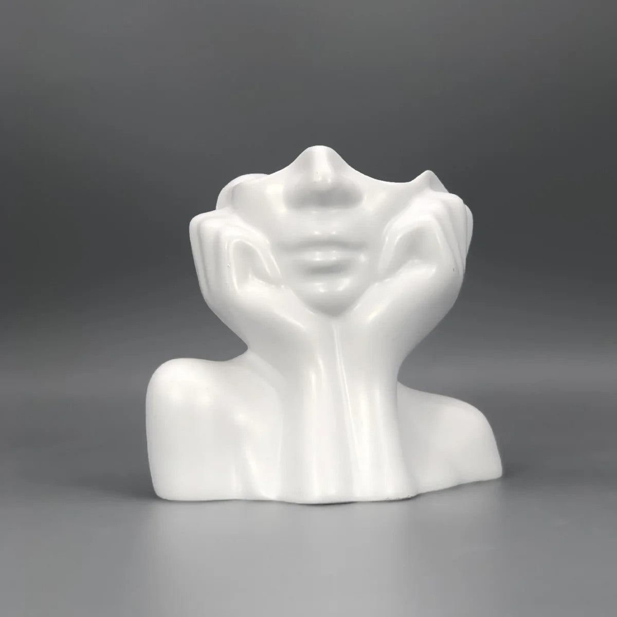 Makeup Brush Holder Human Face Art Vase for Home Organizer Plastic Material